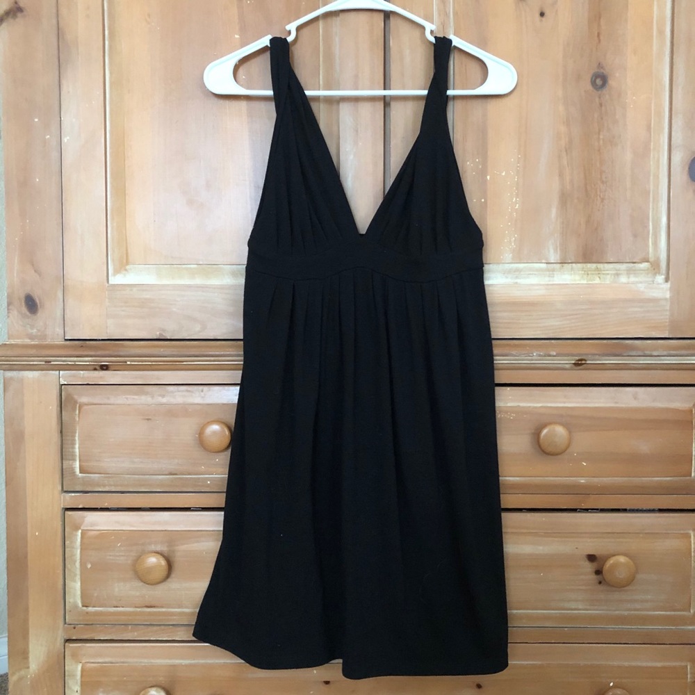 (S) Basic Comfy Black Cotton Dress